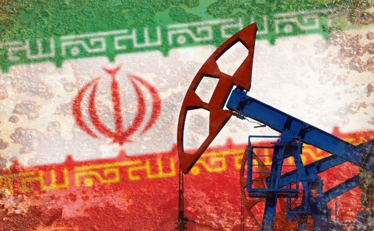 iran flag and oil
